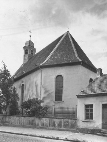 Kirche St. Ägidius, Meckenheim bis 1964, Blick von Osten Hisrorische Außenansicht einer Kirche: Chor